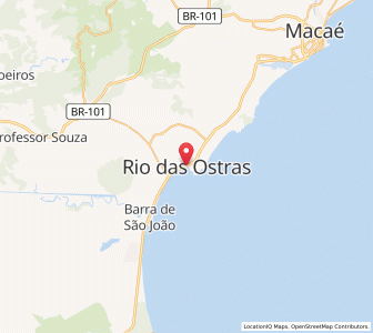 Map of Rio das Ostras, Rio de Janeiro