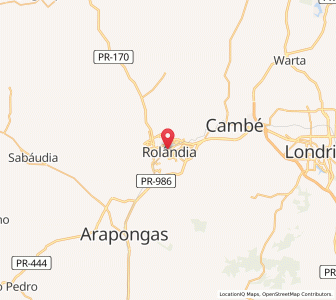 Map of Rolândia, Paraná