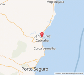 Map of Santa Cruz Cabrália, Bahia