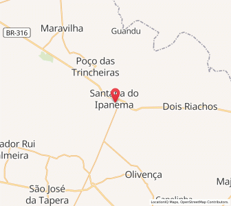 Map of Santana do Ipanema, Alagoas