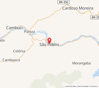 Map of São Fidélis, Rio de Janeiro