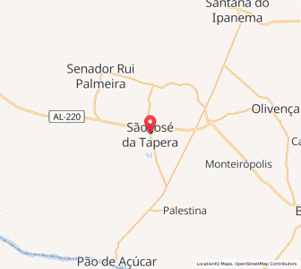 Map of São José da Tapera, Alagoas