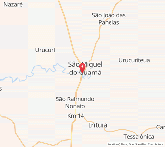 Map of São Miguel do Guamá, Pará