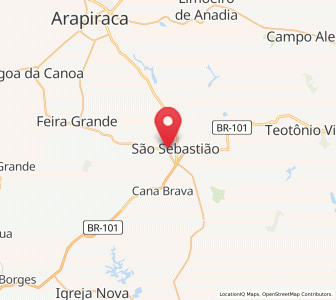 Map of São Sebastião, Alagoas