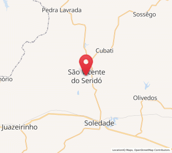Map of São Vicente do Seridó, Paraíba