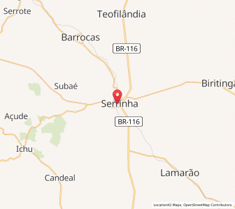 Map of Serrinha, Bahia