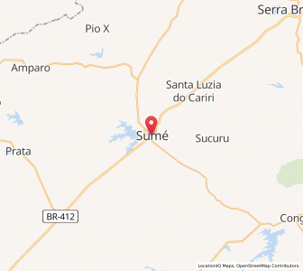 Map of Sumé, Paraíba