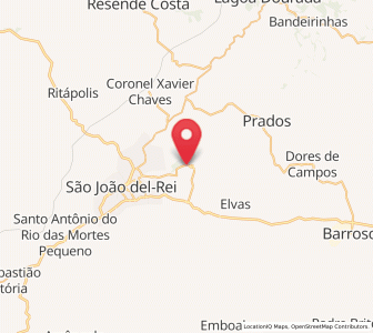 Map of Tiradentes, Minas Gerais