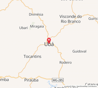 Map of Ubá, Minas Gerais