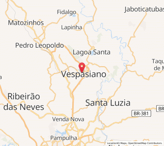 Map of Vespasiano, Minas Gerais