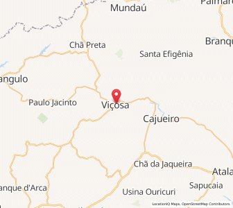 Map of Viçosa, Alagoas