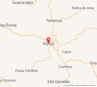 Map of Viçosa, Minas Gerais