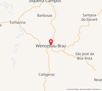 Map of Wenceslau Braz, Paraná