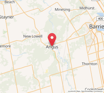 Map of Angus, Ontario