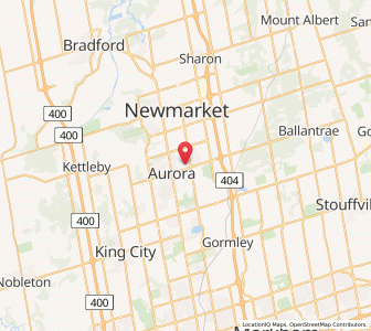 Map of Aurora, OntarioOntario