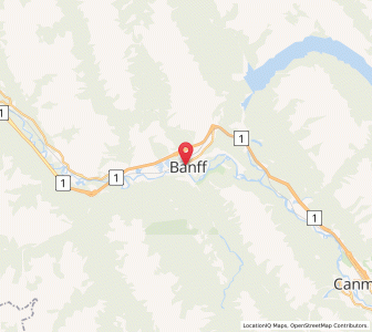 Map of Banff, AlbertaAlberta