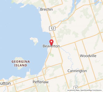 Map of Beaverton, OntarioOntario