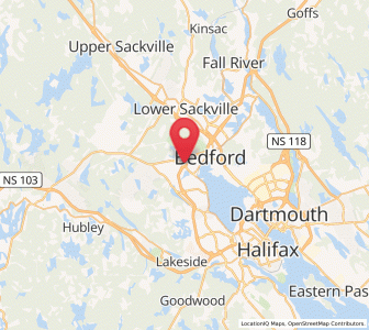 Map of Bedford, Nova Scotia