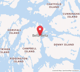 Map of Bella Bella, British Columbia