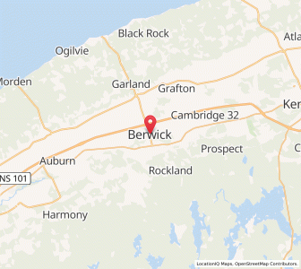 Map of Berwick, Nova ScotiaNova Scotia