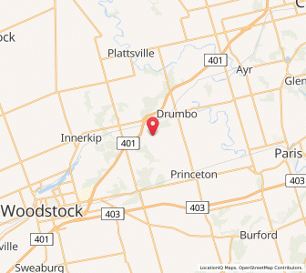 Map of Blandford-Blenheim, OntarioOntario