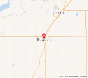 Map of Bowden, AlbertaAlberta