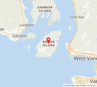 Map of Bowen Island, British ColumbiaBritish Columbia