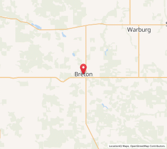 Map of Breton, AlbertaAlberta