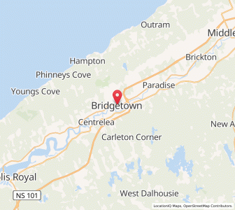 Map of Bridgetown, Nova ScotiaNova Scotia