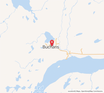 Map of Buchans, Newfoundland & LabradorNewfoundland and Labrador
