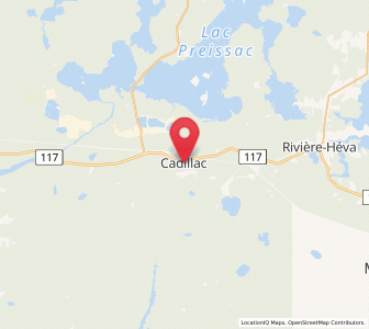 Map of Cadillac, Quebec