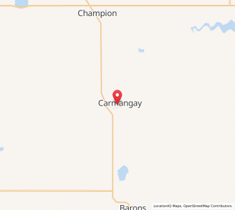 Map of Carmangay, AlbertaAlberta