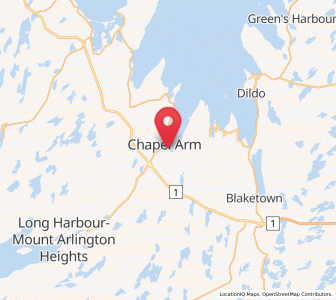 Map of Chapel Arm, Newfoundland and Labrador