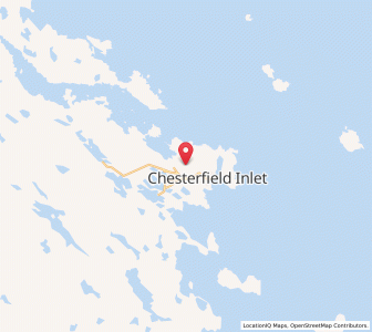 Map of Chesterfield Inlet, NunavutNunavut