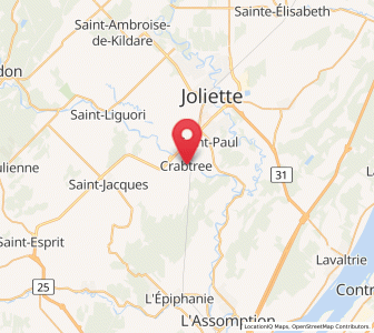 Map of Crabtree, Quebec