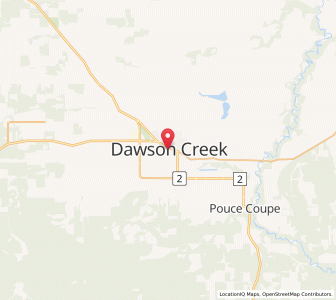 Map of Dawson Creek, British ColumbiaBritish Columbia