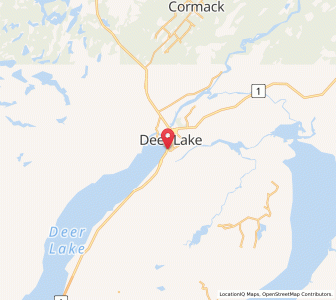 Map of Deer Lake, Newfoundland & LabradorNewfoundland and Labrador
