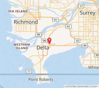 Map of Delta, British ColumbiaBritish Columbia