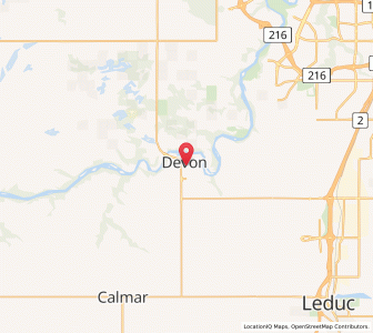 Map of Devon, AlbertaAlberta