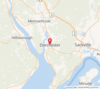Map of Dorchester, New BrunswickNew Brunswick