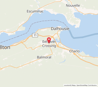 Map of Eel River Crossing, New BrunswickNew Brunswick