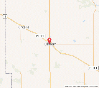 Map of Elkhorn, ManitobaManitoba