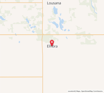 Map of Elnora, AlbertaAlberta