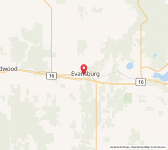 Map of Evansburg, AlbertaAlberta