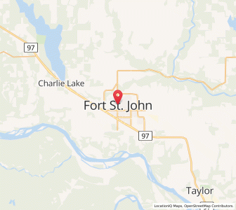 Map of Fort Saint John, British ColumbiaBritish Columbia