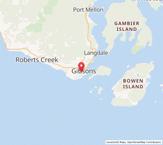 Map of Gibsons, British ColumbiaBritish Columbia