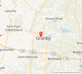 Map of Granby, Quebec