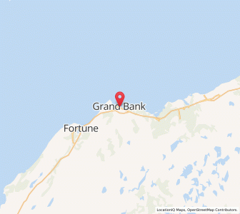 Map of Grand Bank, Newfoundland & LabradorNewfoundland and Labrador