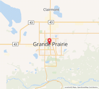 Map of Grande Prairie, AlbertaAlberta