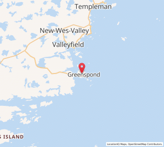 Map of Greenspond, Newfoundland & LabradorNewfoundland and Labrador